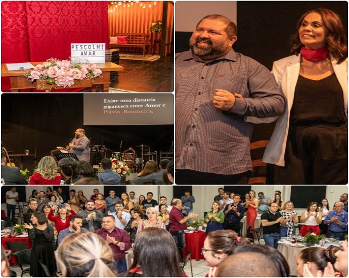 ROMANTISMO & FÉ: delicioso jantar para casais da Igreja a Mensagem abordou o tema Escolhi Amar